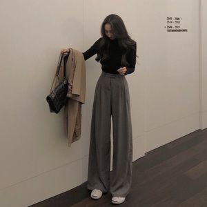 YesStyle Gray Wide Leg Trouser